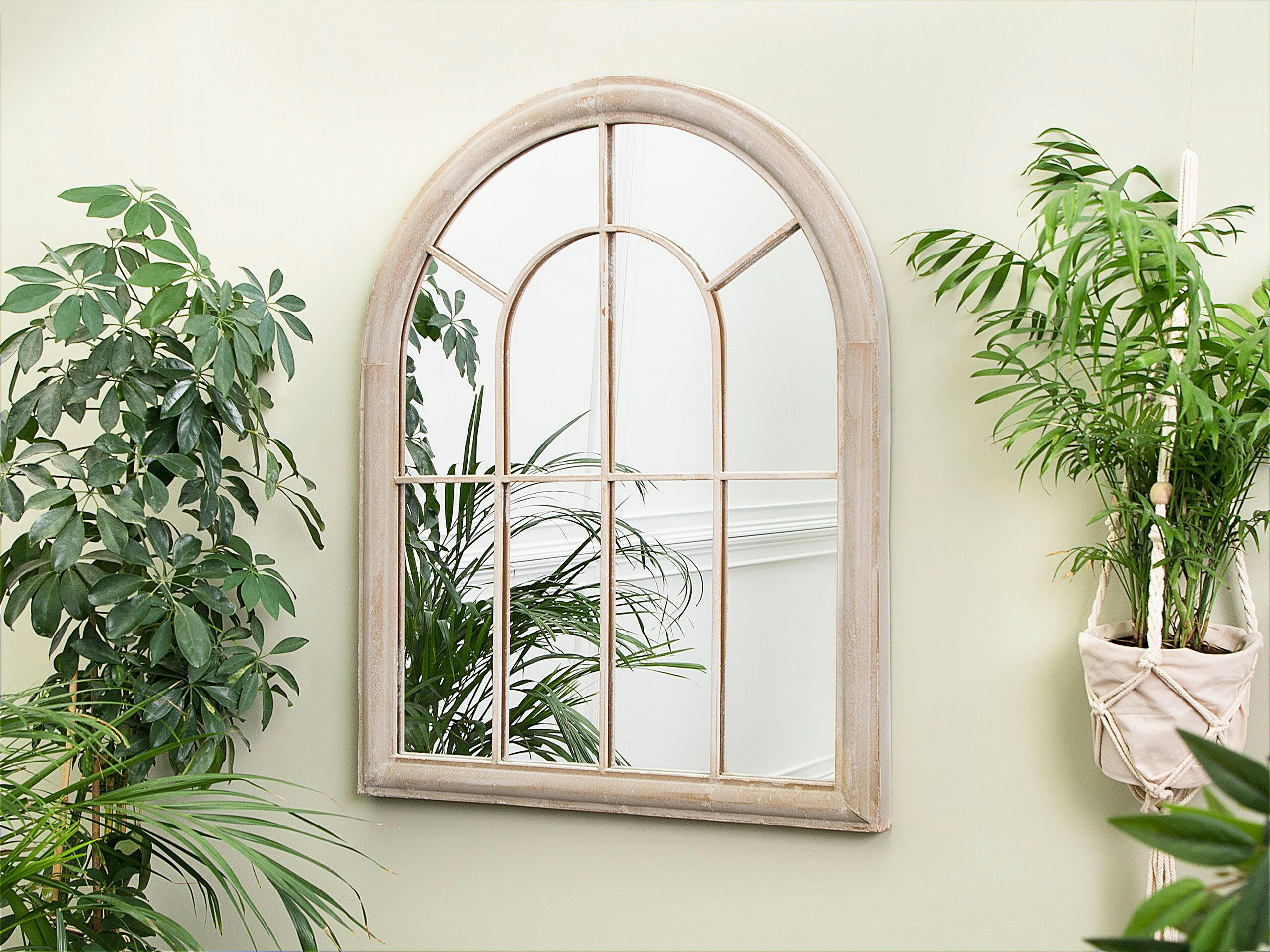 EMBRY - Miroir en métal beige 88x69