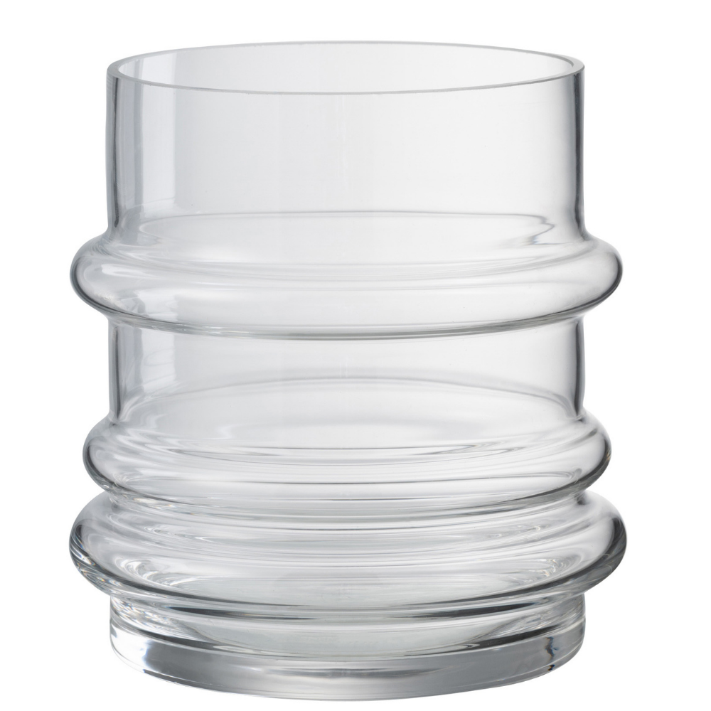 J-Line vaas Band - glas - transparant - small - Ø 15 cm