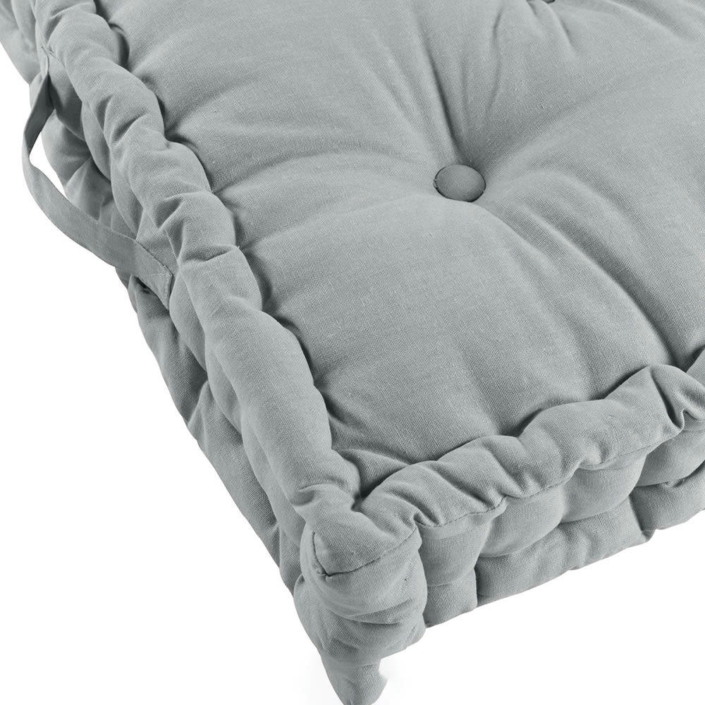 PANAMA - Coussin de sol coton gris 60x60cm