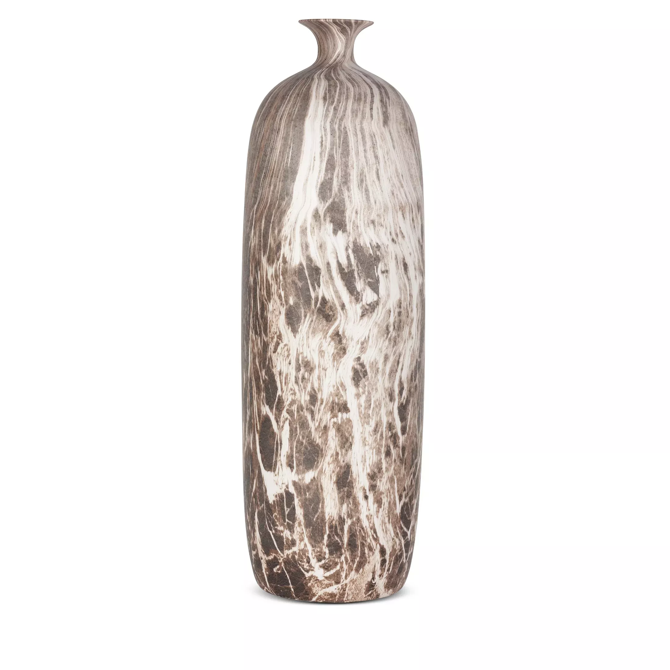 Wazon brązowy o marmurowej strukturze15x15x63 cm MARIKA