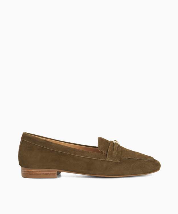 Glight Green - Suede Logo-Plaque Loafers
