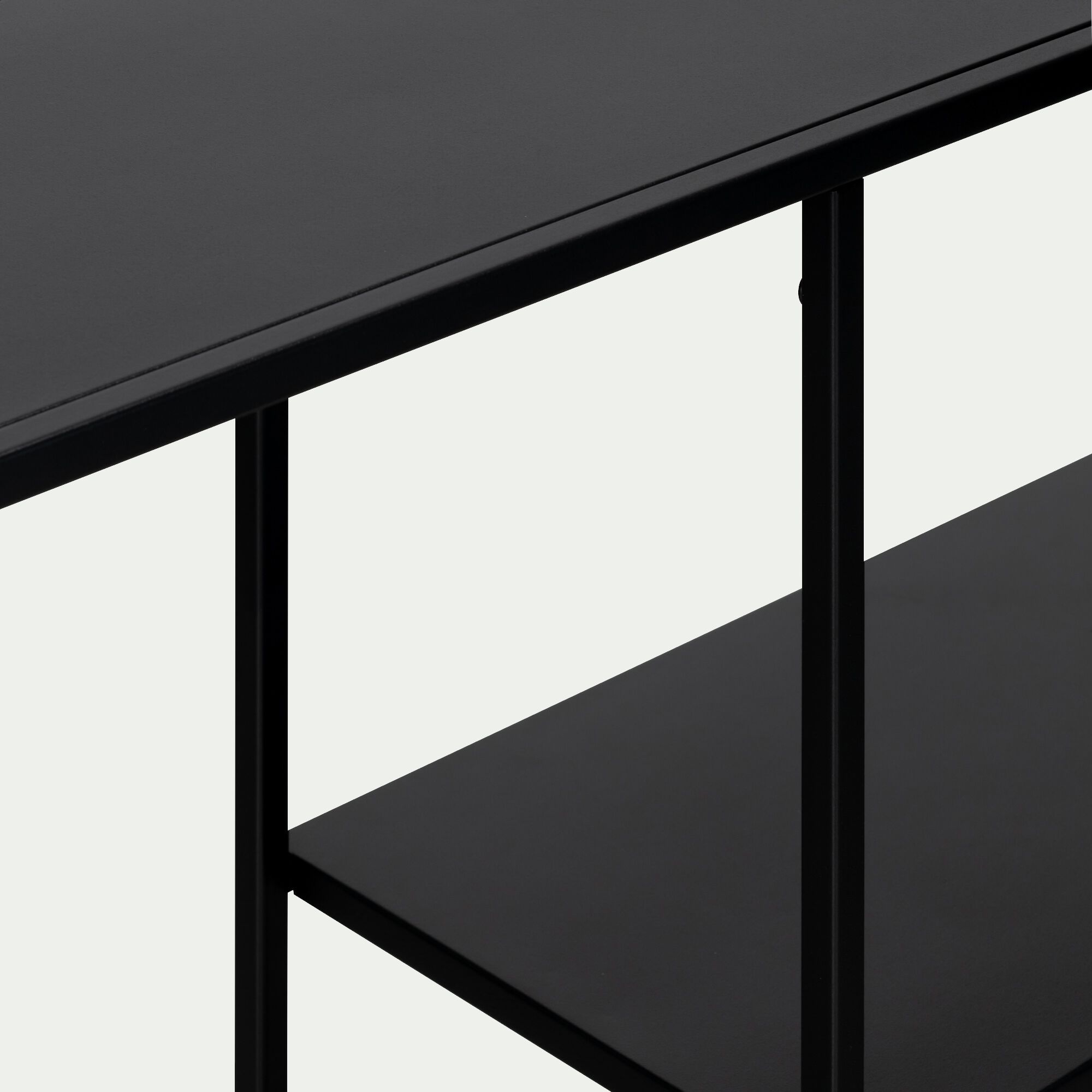 ZEBUL - Console 3 plateaux en acier - noir