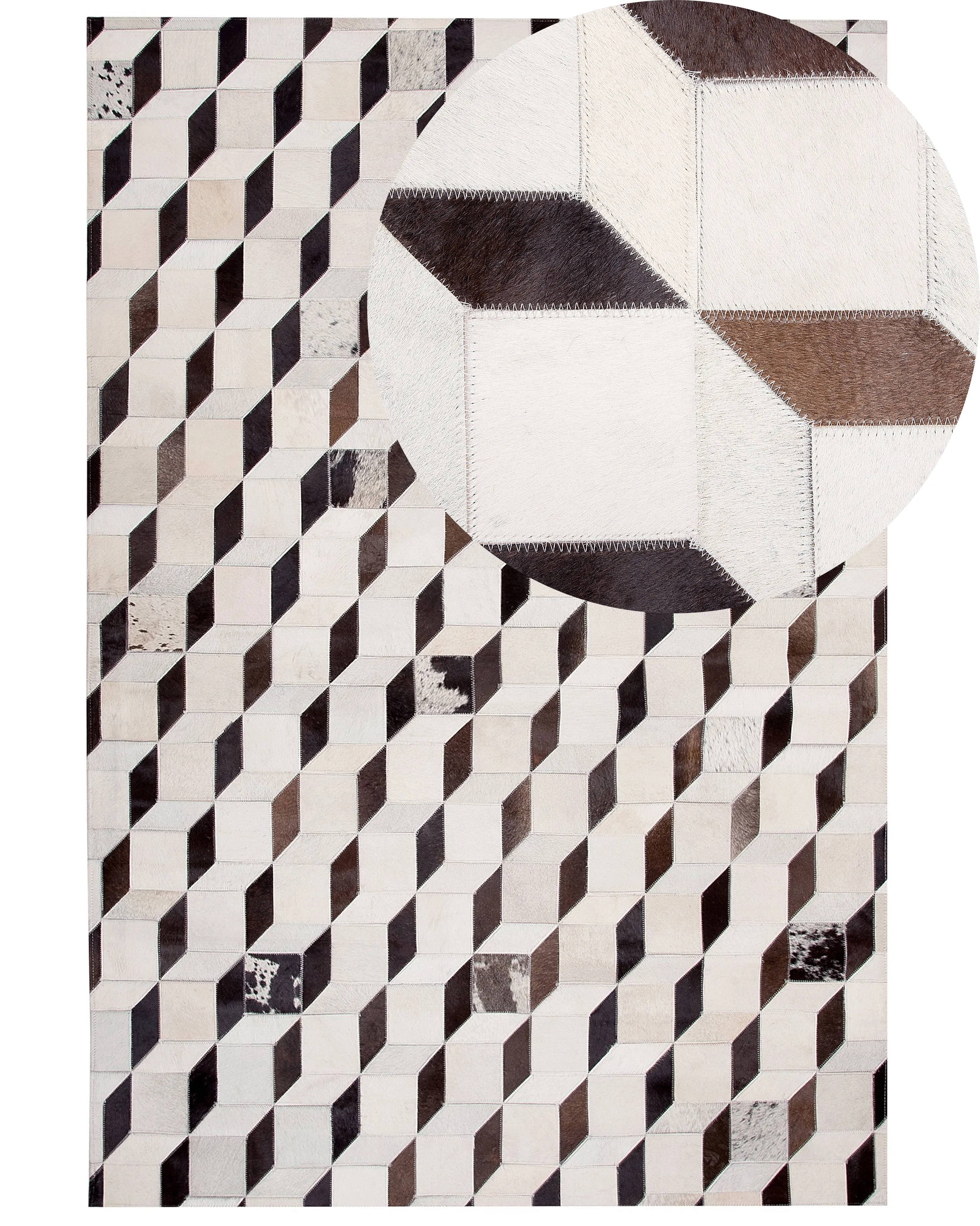 Rug ALPKOY White 140 x 200 cm Leather