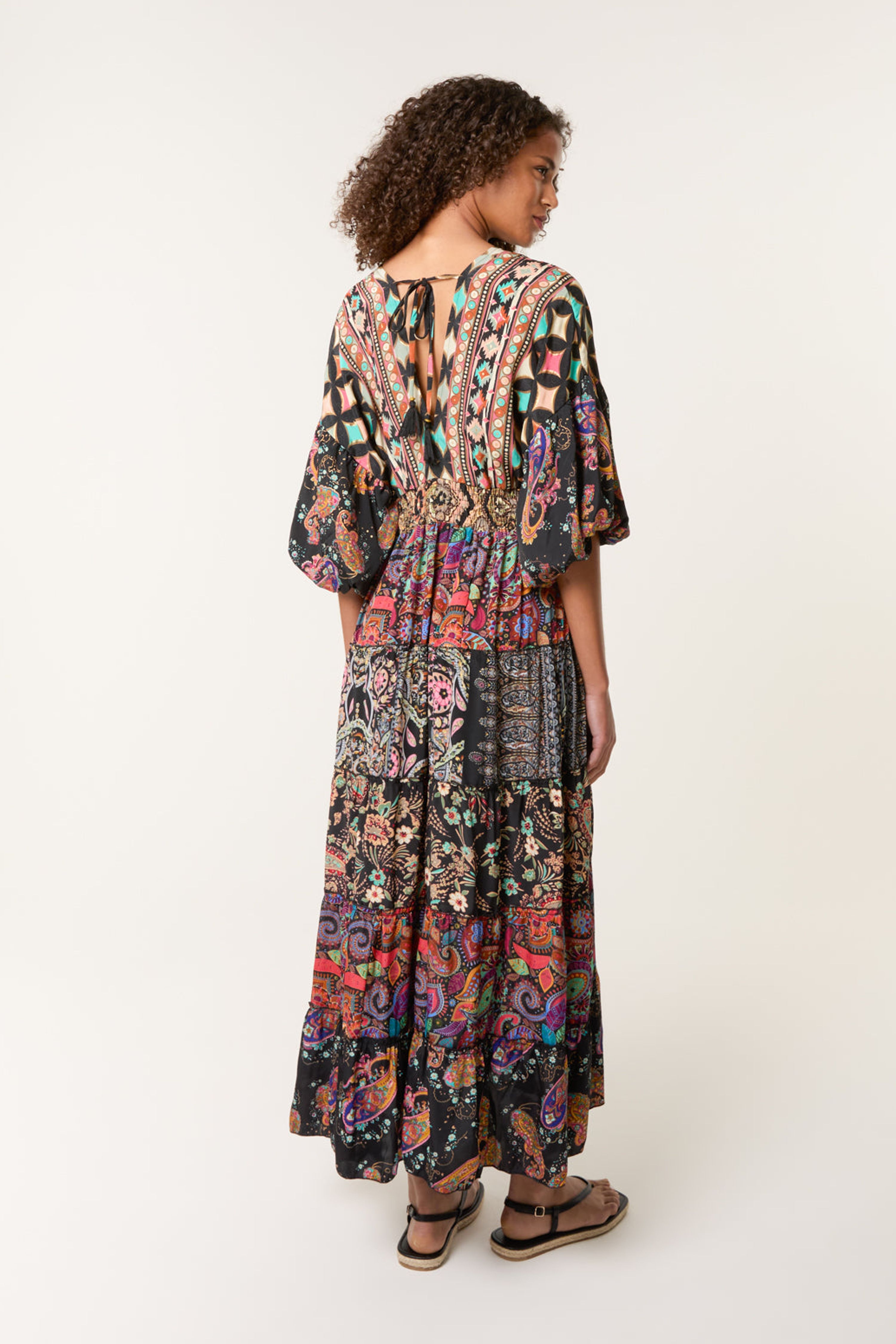 Blue Vanilla Multi Tiered V Neck Dress