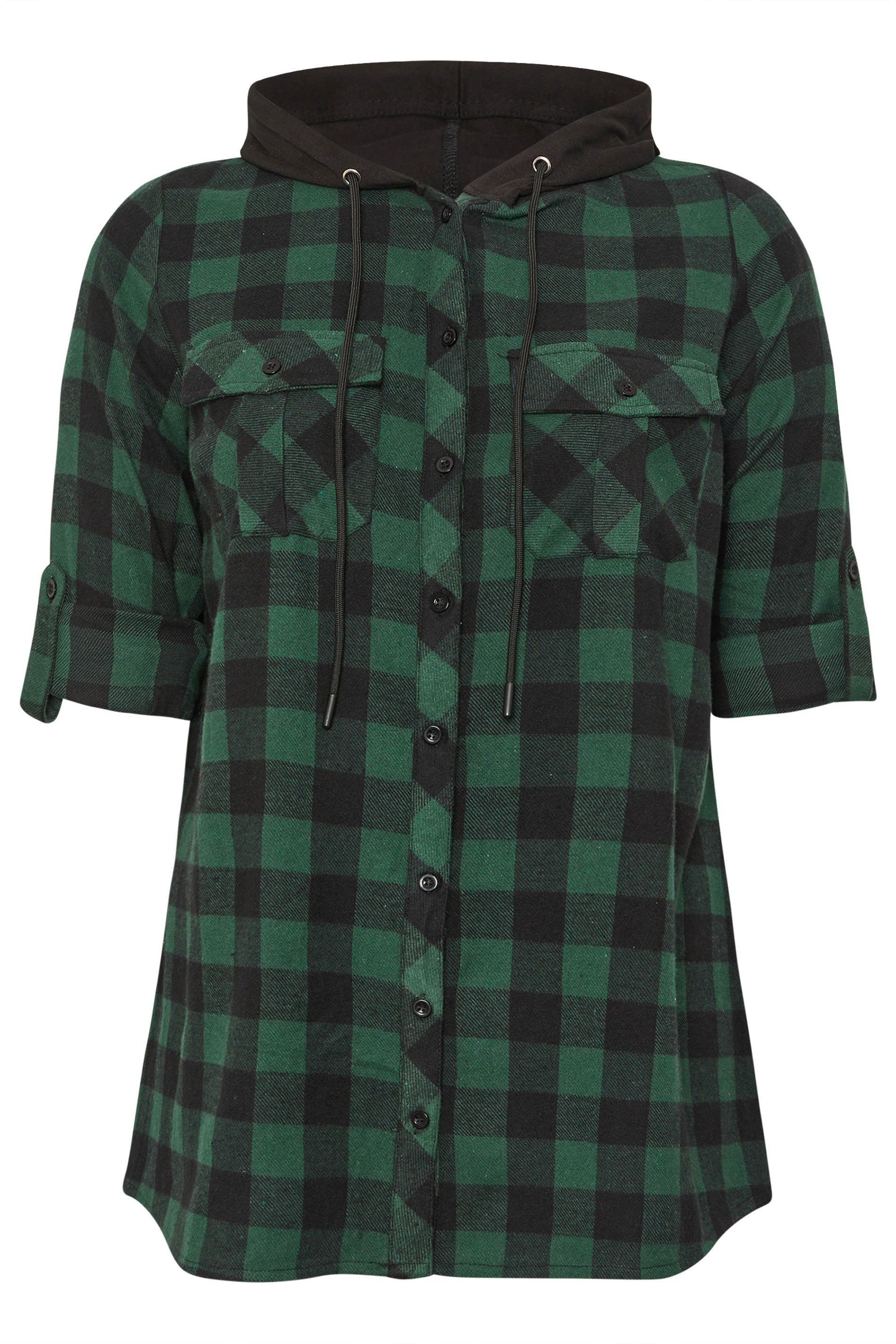 Yours Hooded Check Shirt
