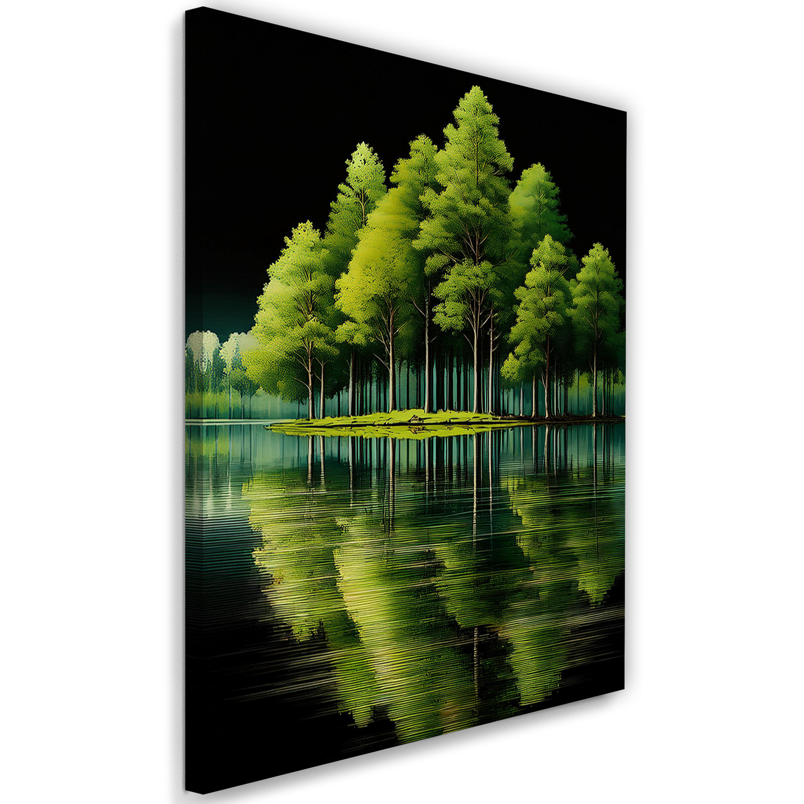 Feeby Obraz na płótnie, Zielony Las nad jeziorem 40x60