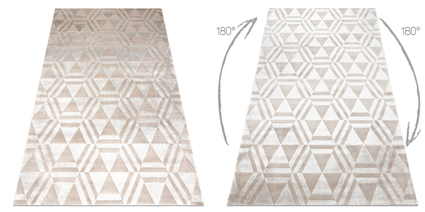 Dywan PEARL 51323C beż - Geometryczny, ekskluzywny, 192x290 cm