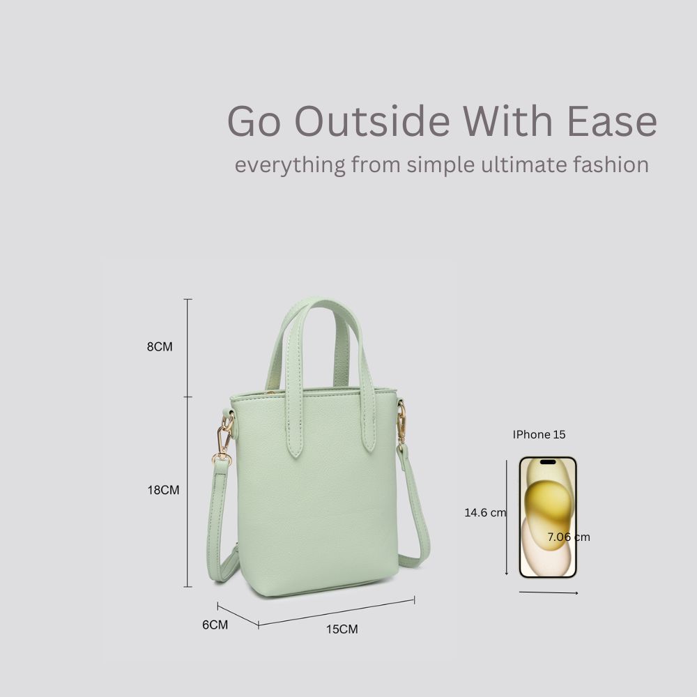 Kitise Small Tote Grab Bag With Detachable Strap Shoulder Bag