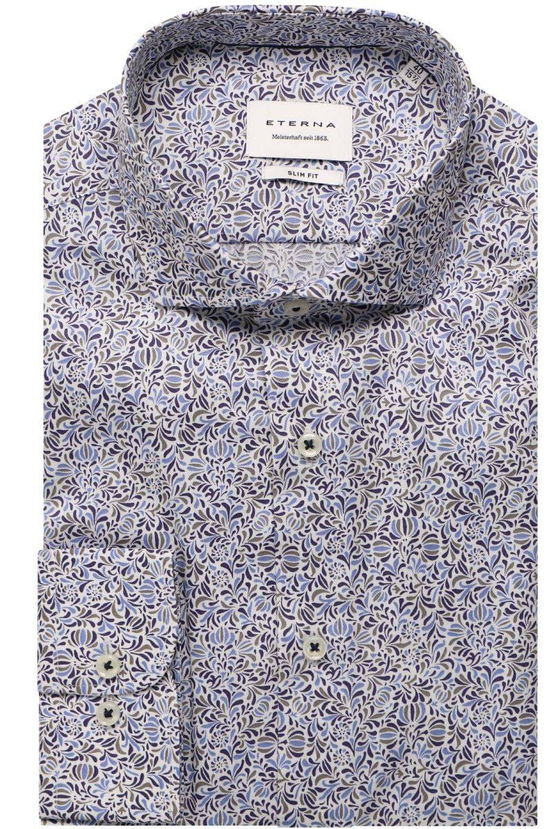 ETERNA Slim Fit Hemd mittelblau, Bedruckt