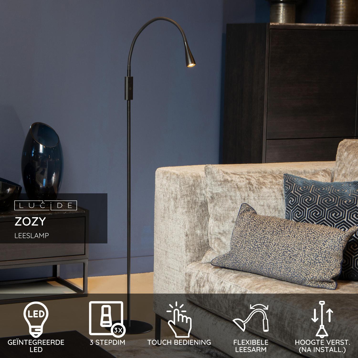 Lucide ZOZY Leeslamp - Zwart