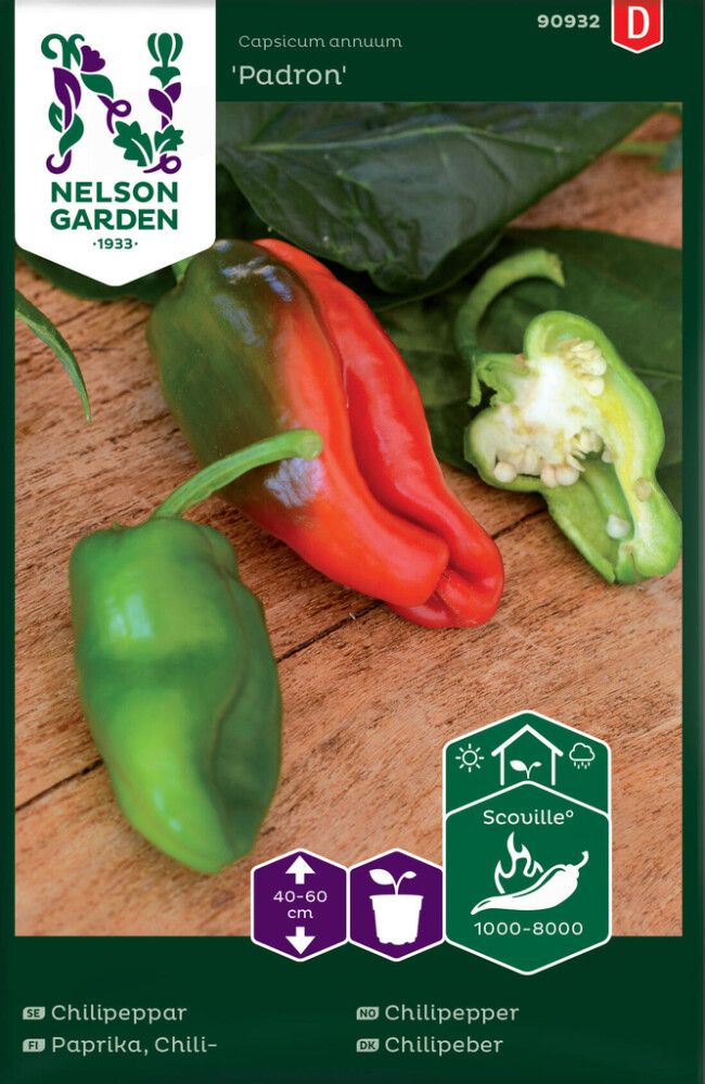 GRØNNSAKSFRØ NELSON GARDEN CHILIPEPPER PADRON