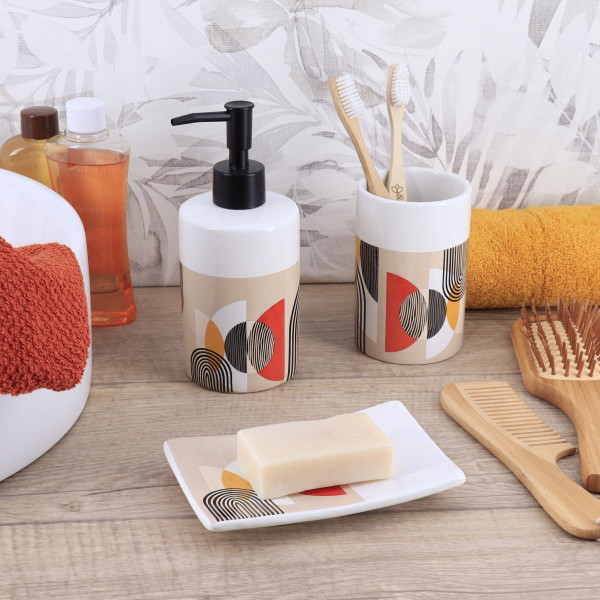 Kubek łazienkowy na szczoteczki Trendy Wielokolorowy 350 ml nowoczesny