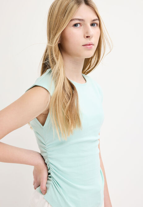 Older Girls Mint Side Ruched T-Shirt