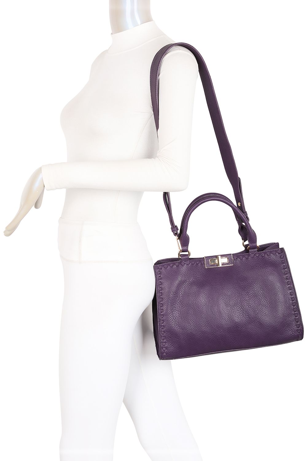 Fontanella Fashion Nada PU Leather Shoulder Top-Handle Bag with Pouch 2 in 1