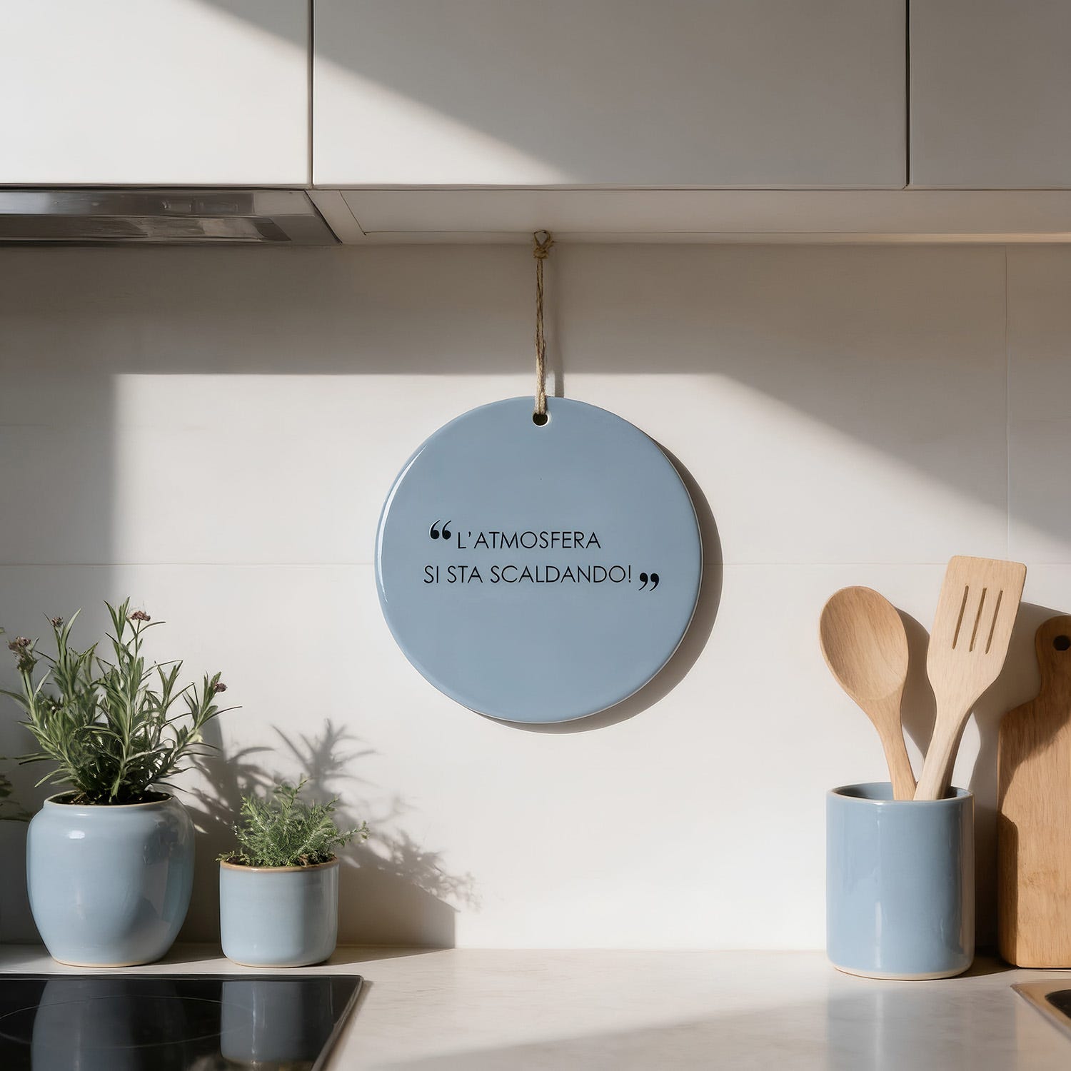 Sottopentola in ceramica blu 20 cm scritta Quotes