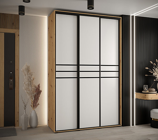 Armoire Davos 10 a portes coulissantes H. 235,2 x L. 150 x P. 45 3 portes