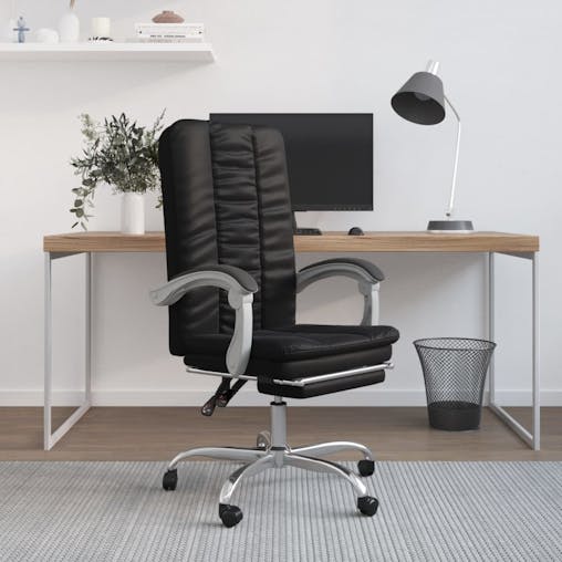 NNEVL Reclining Office Chair Black Faux Leather