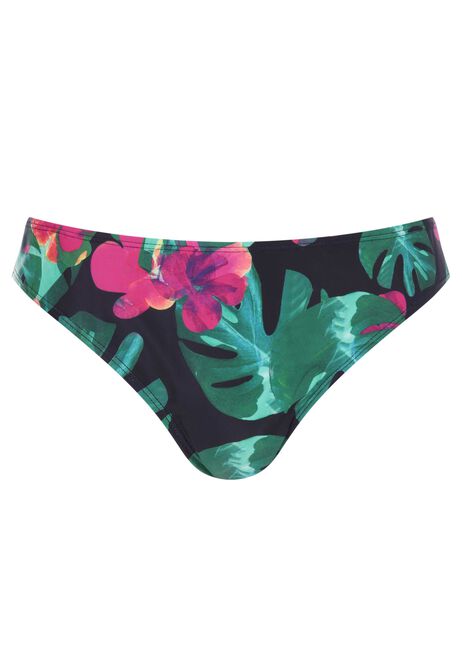 Womens Pink Floral Print Bikini Briefs