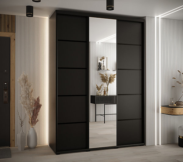 Armoire Davos 5 a portes coulissantes H. 235,2 x L. 170 x P. 60 3 portes
