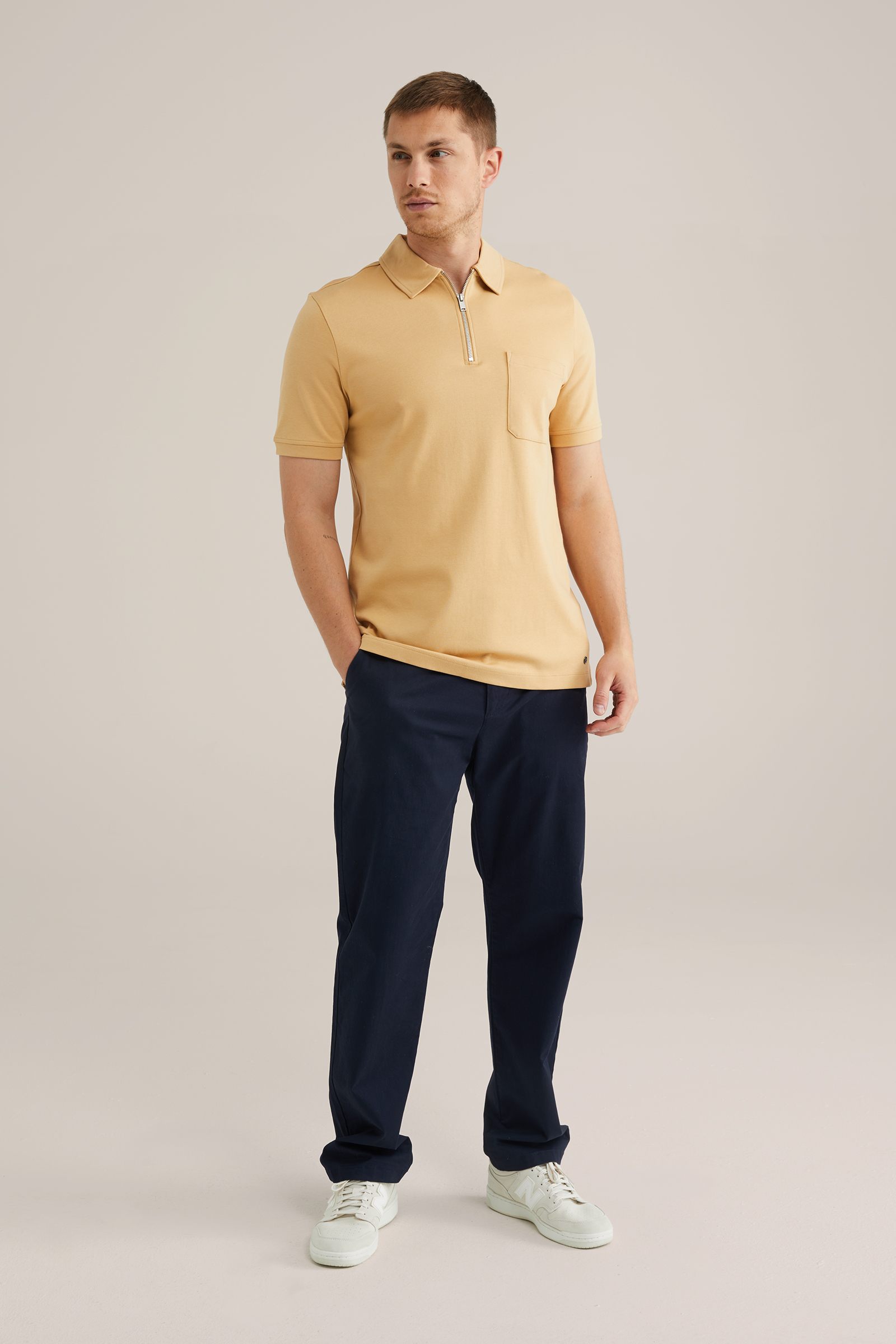 Heren Slim fit poloshirt met rits