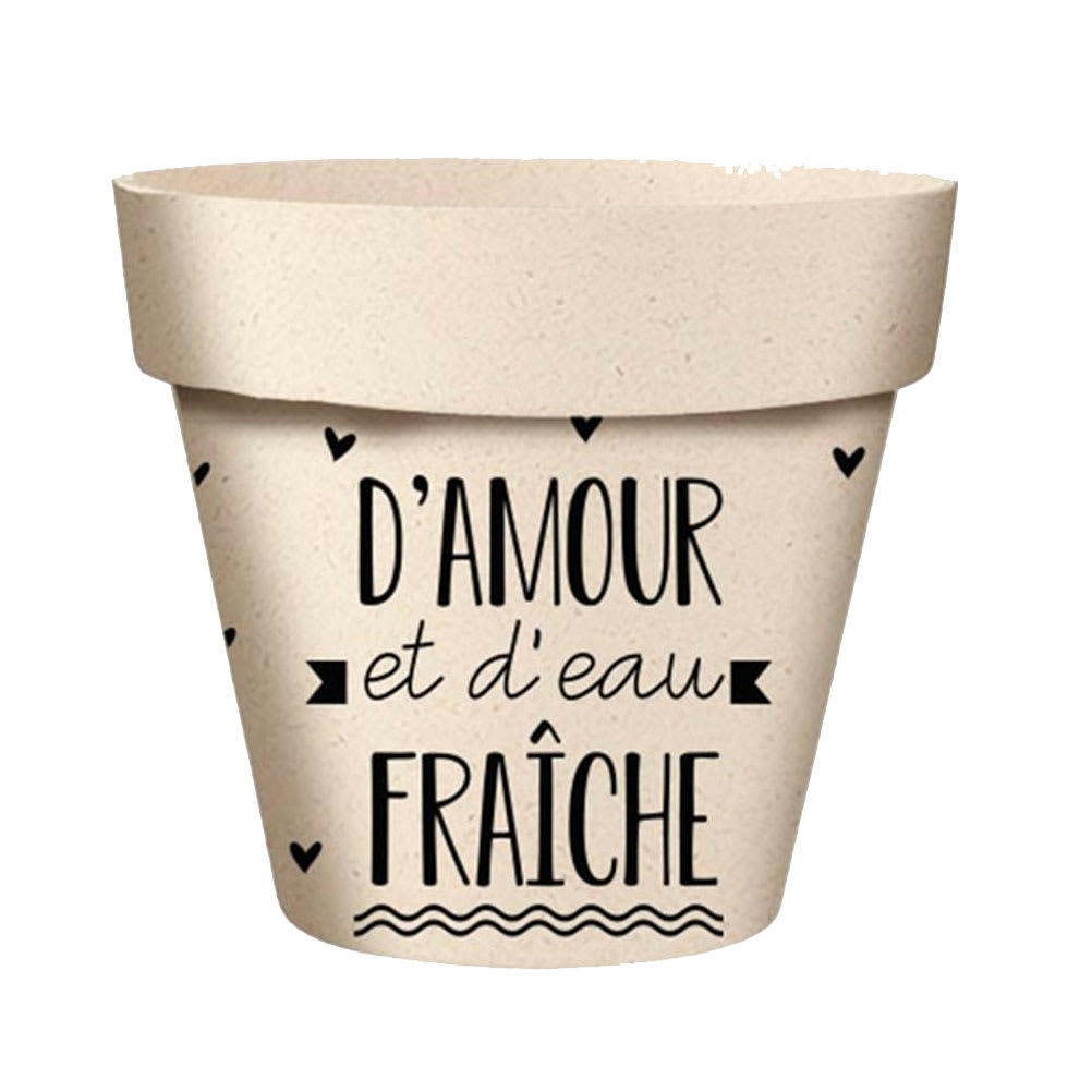 AMOUR - Cache pot en bambou d'amour et d'eau fraîche D25,5cm