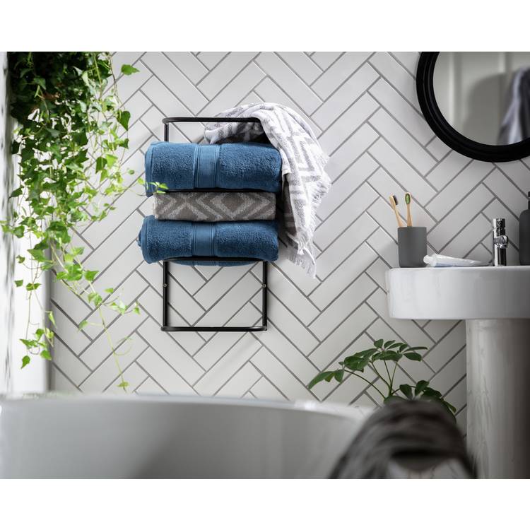 Habitat Wall Mountable Towel Holder - Matt Black