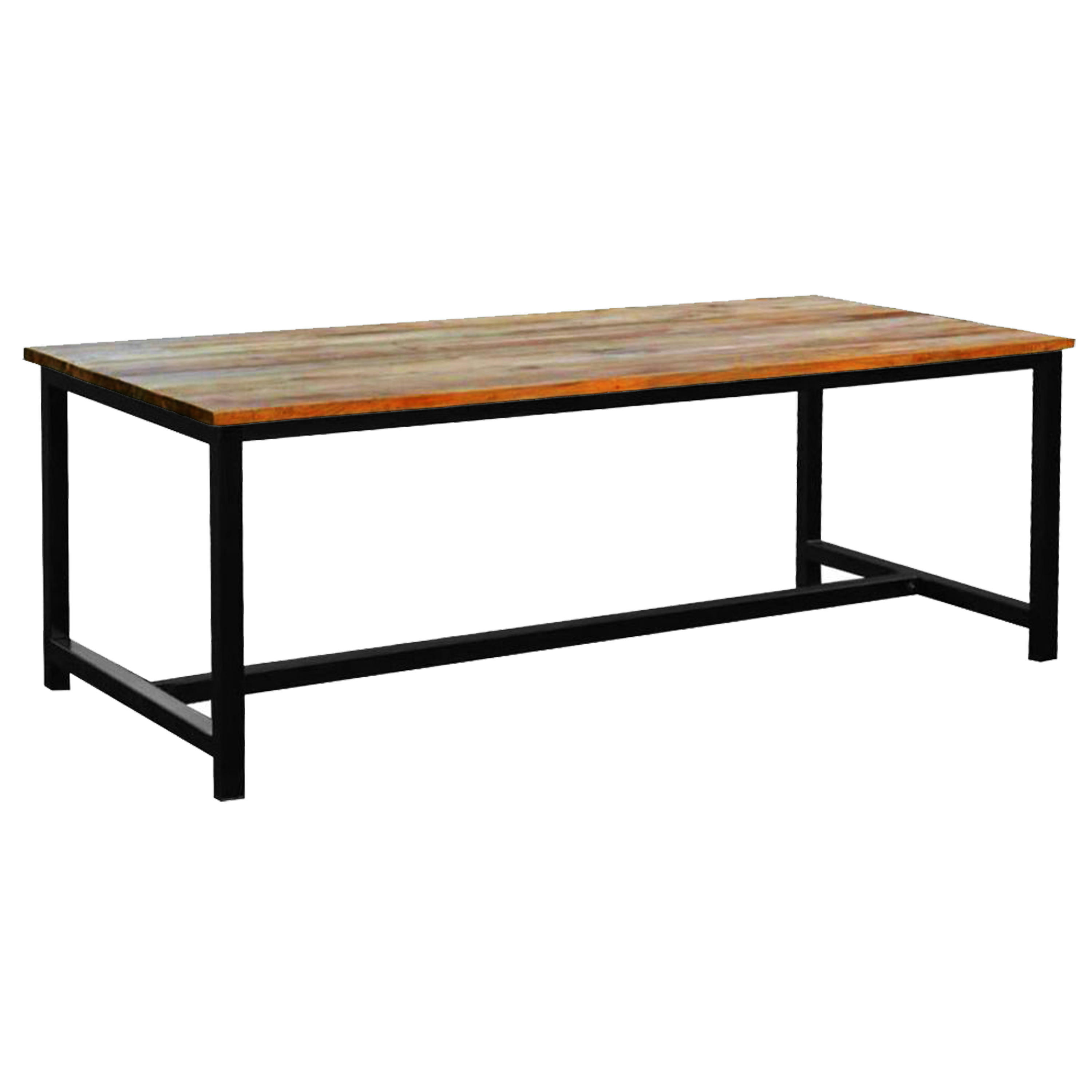 BORNEO - BORNEO-Table à manger 10/12 personnes L240,Teck massif recyclé, métal