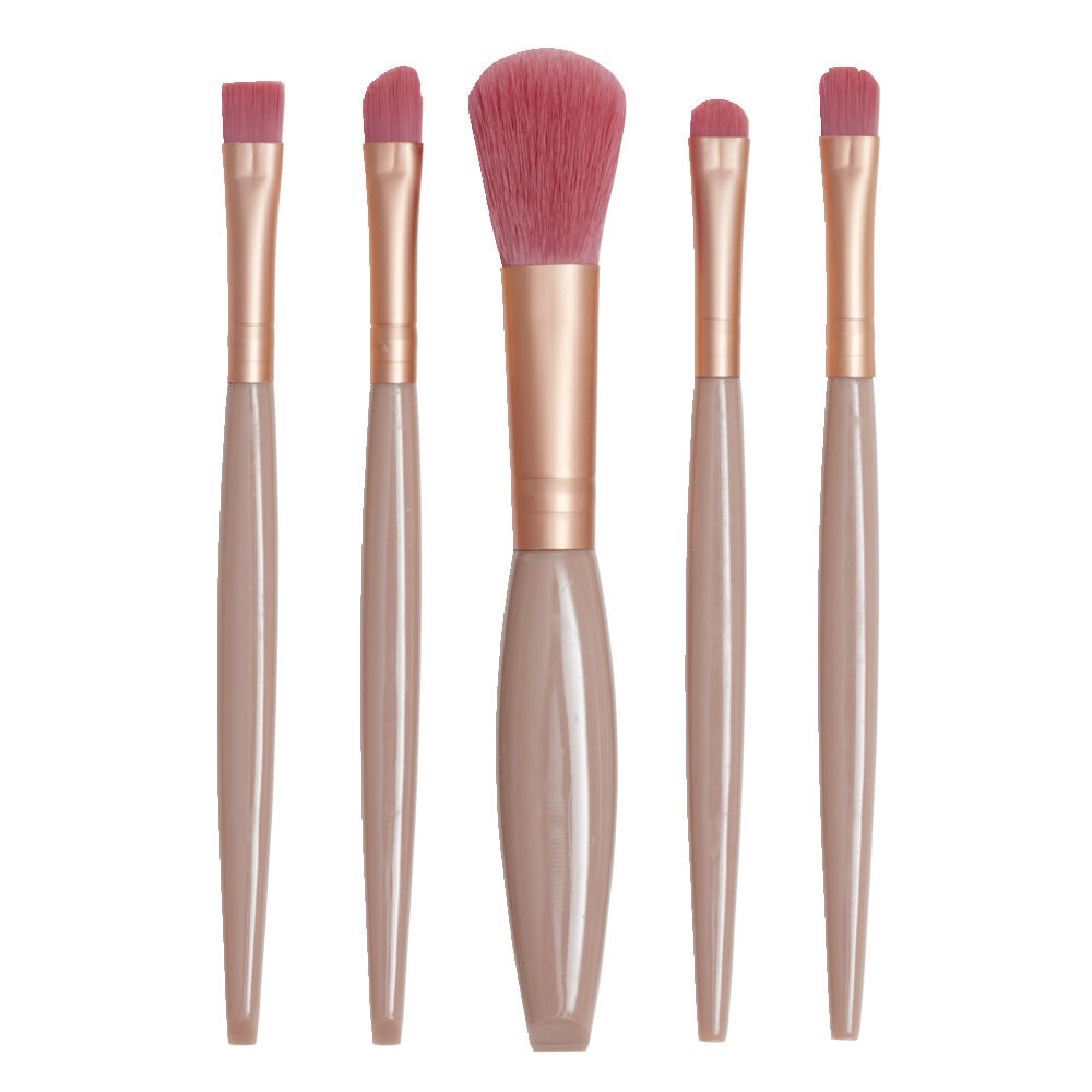 Kit de 5 pinceaux à maquillage dans boÎte avec miroir 7x13,5cm
