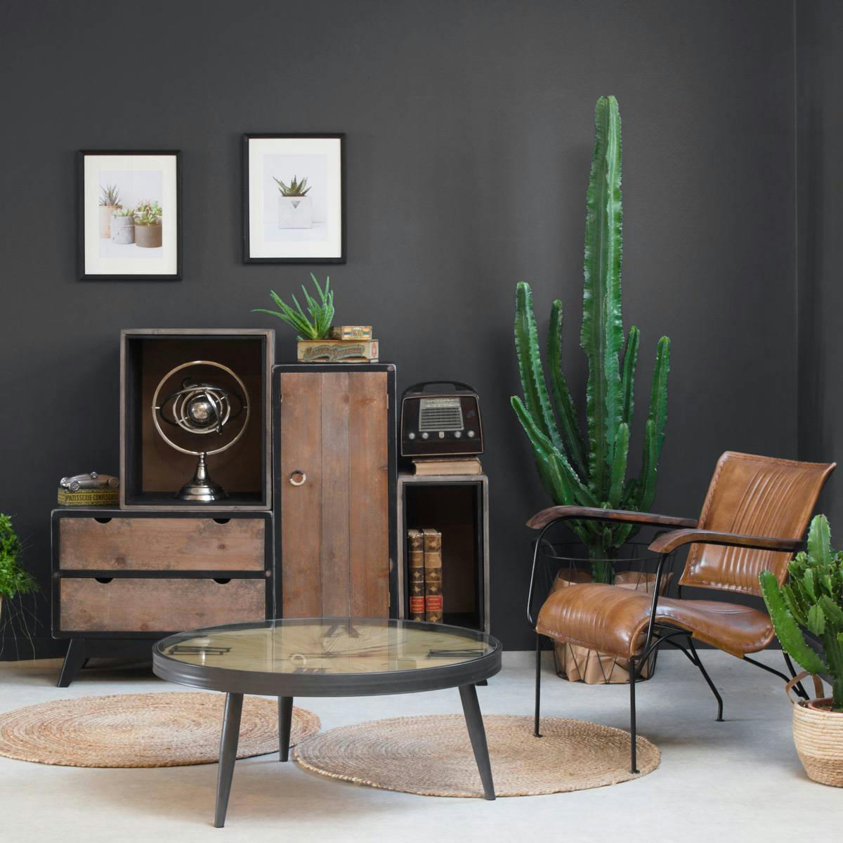 HOLLYWOOD - Buffet en bois marron 130 cm