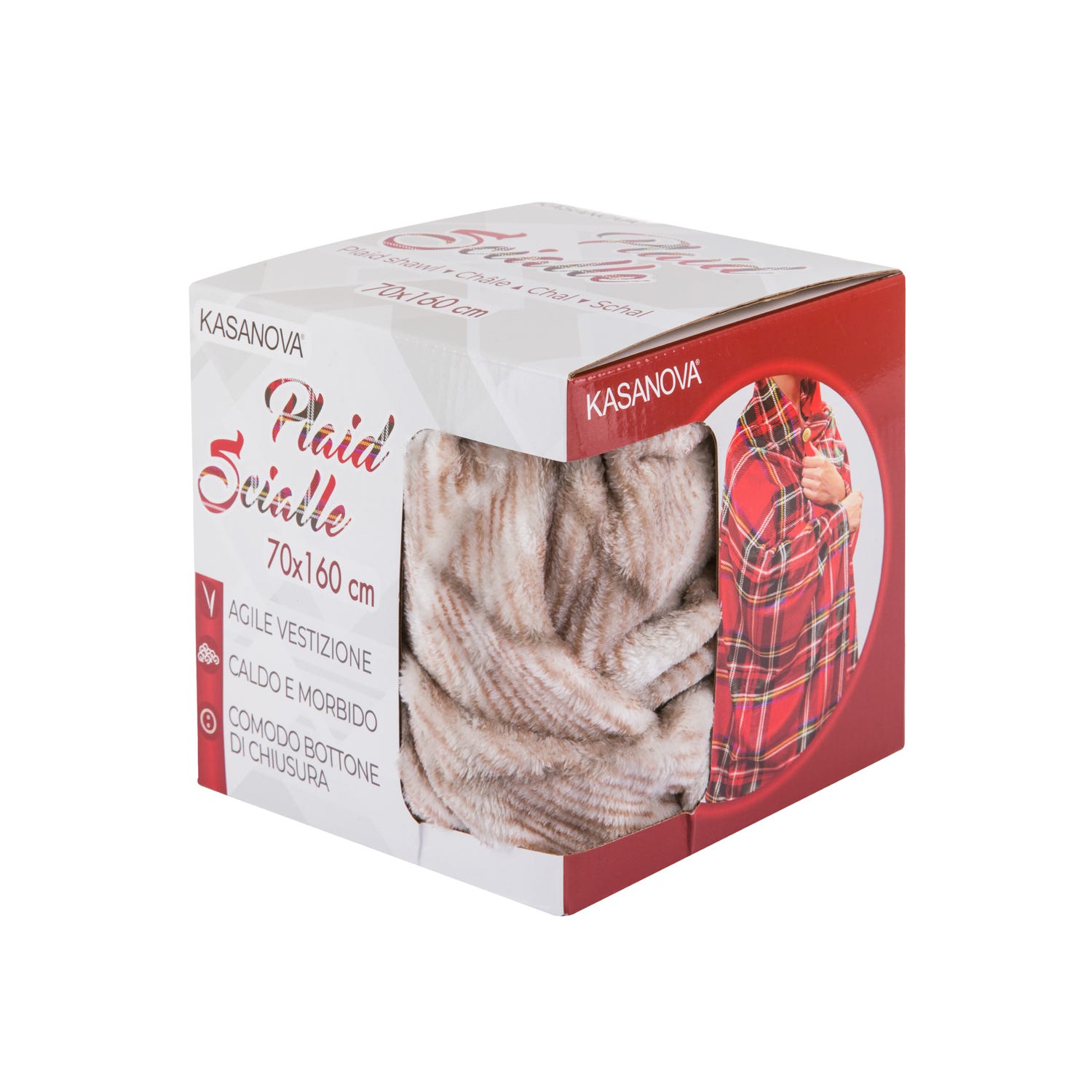 Plaid scialle tartan beige Flannel