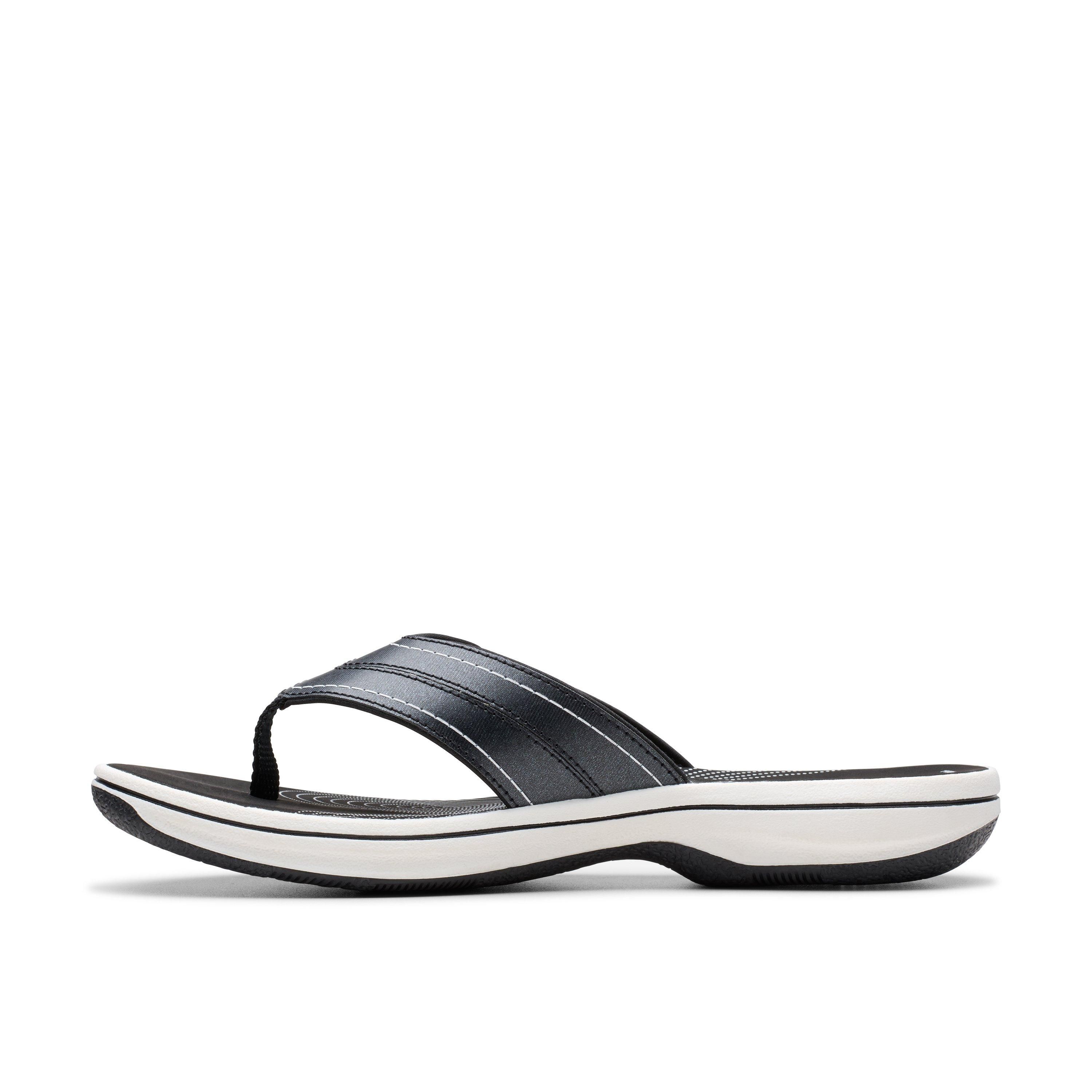 Clarks Brinkley Reyna Black Flat Sandals,Flip Flops