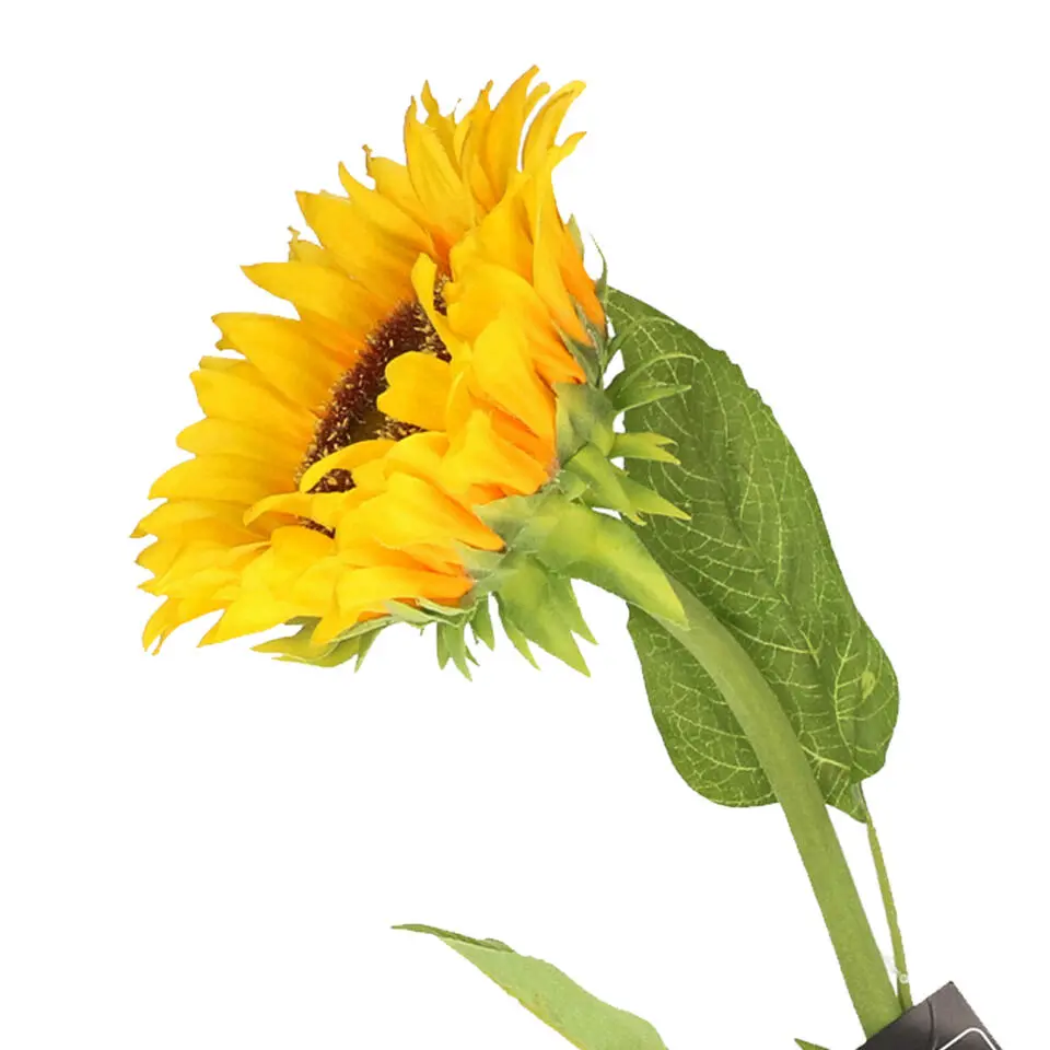 Bellatio Design Kunstbloem Zonnebloem - 77 cm - losse steel