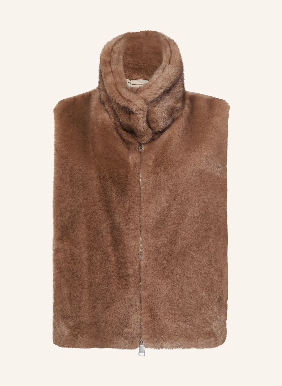 White Label Kunstfell-Weste im Materialmix