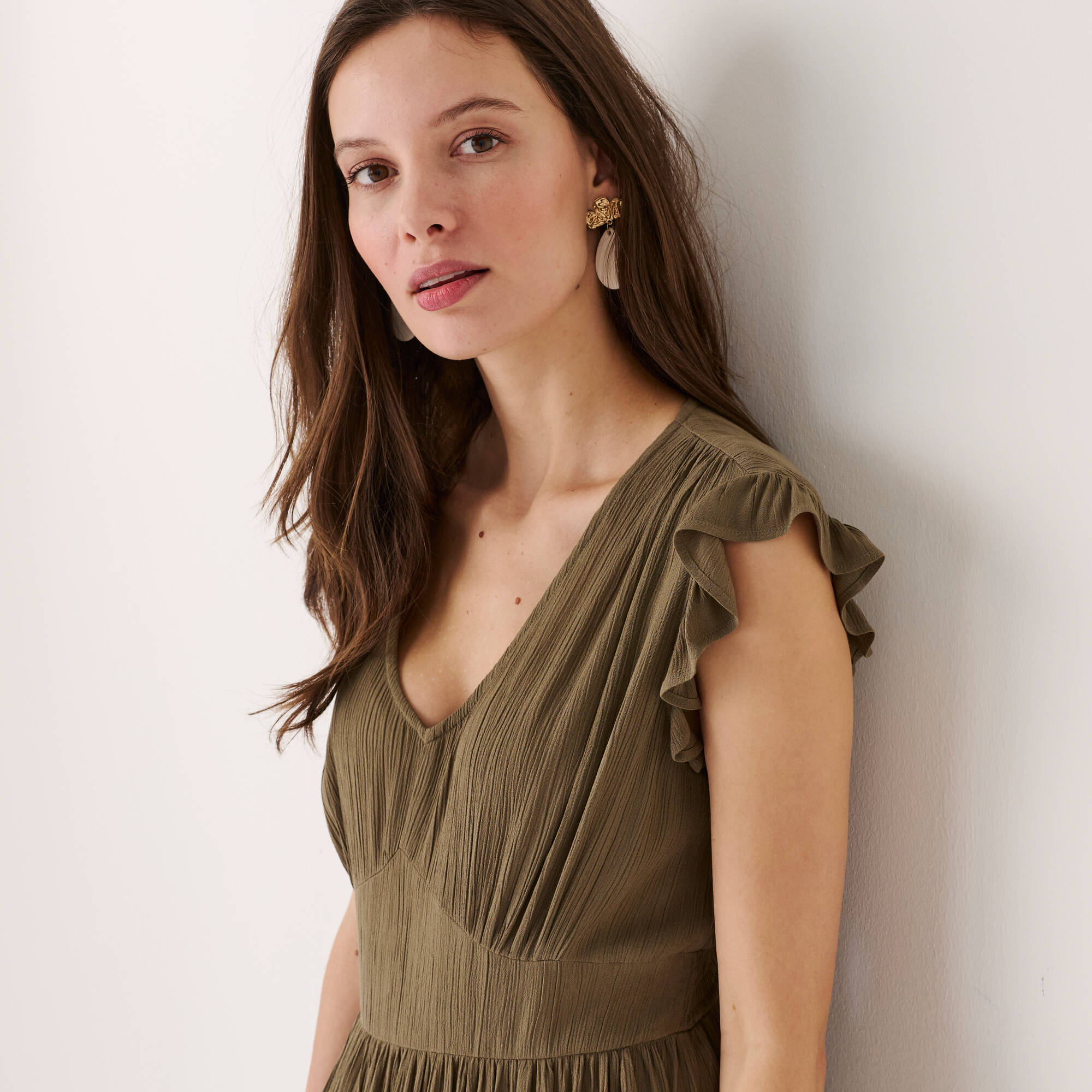 Robe longue unie sans manches