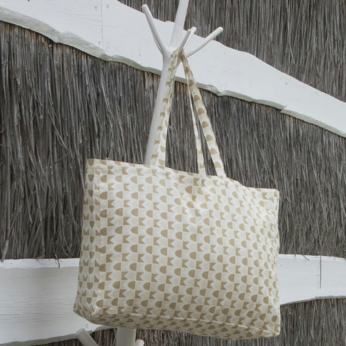 SKANDI - Sac de plage coton  40x56x16 sable