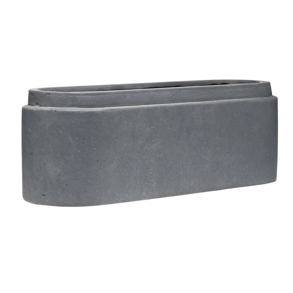 Jardinière à poser fibre argile gris 45x15xH15cm