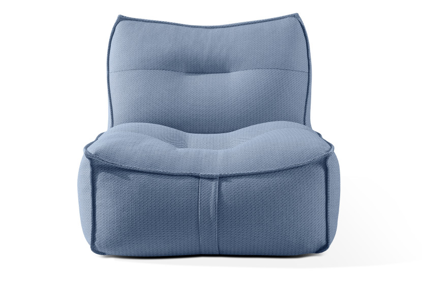 KONSIMO LOVIA Komplet mebli Sofa, Fotel, Leżanka   Puf, granatowy, 5 os.