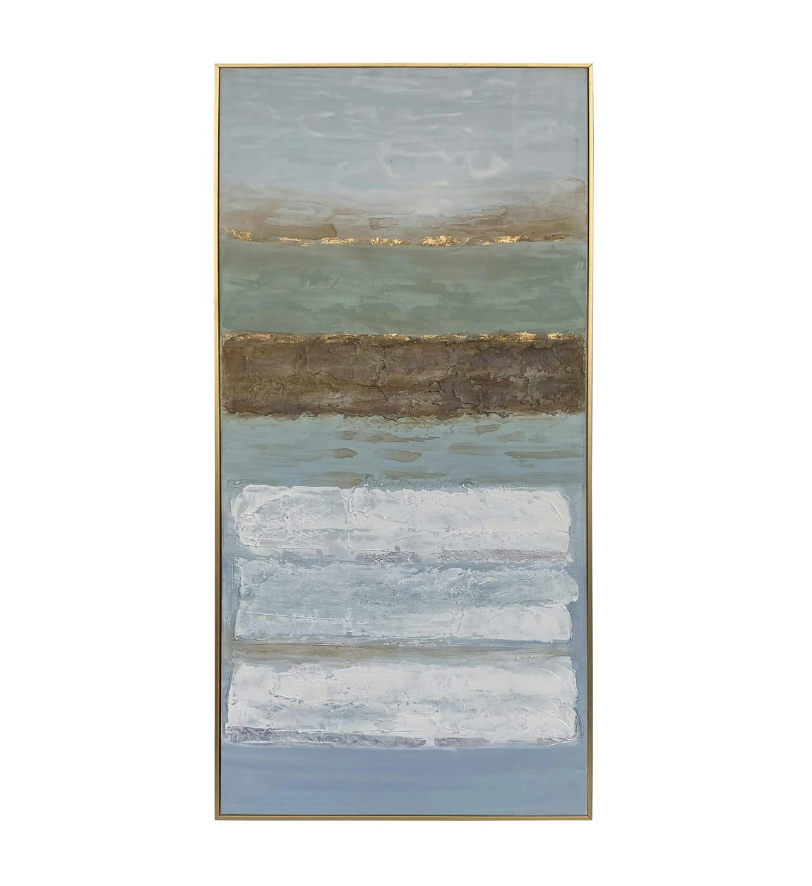 BERNA - Tableau à l'huile en bois bleu, 75x150 cm