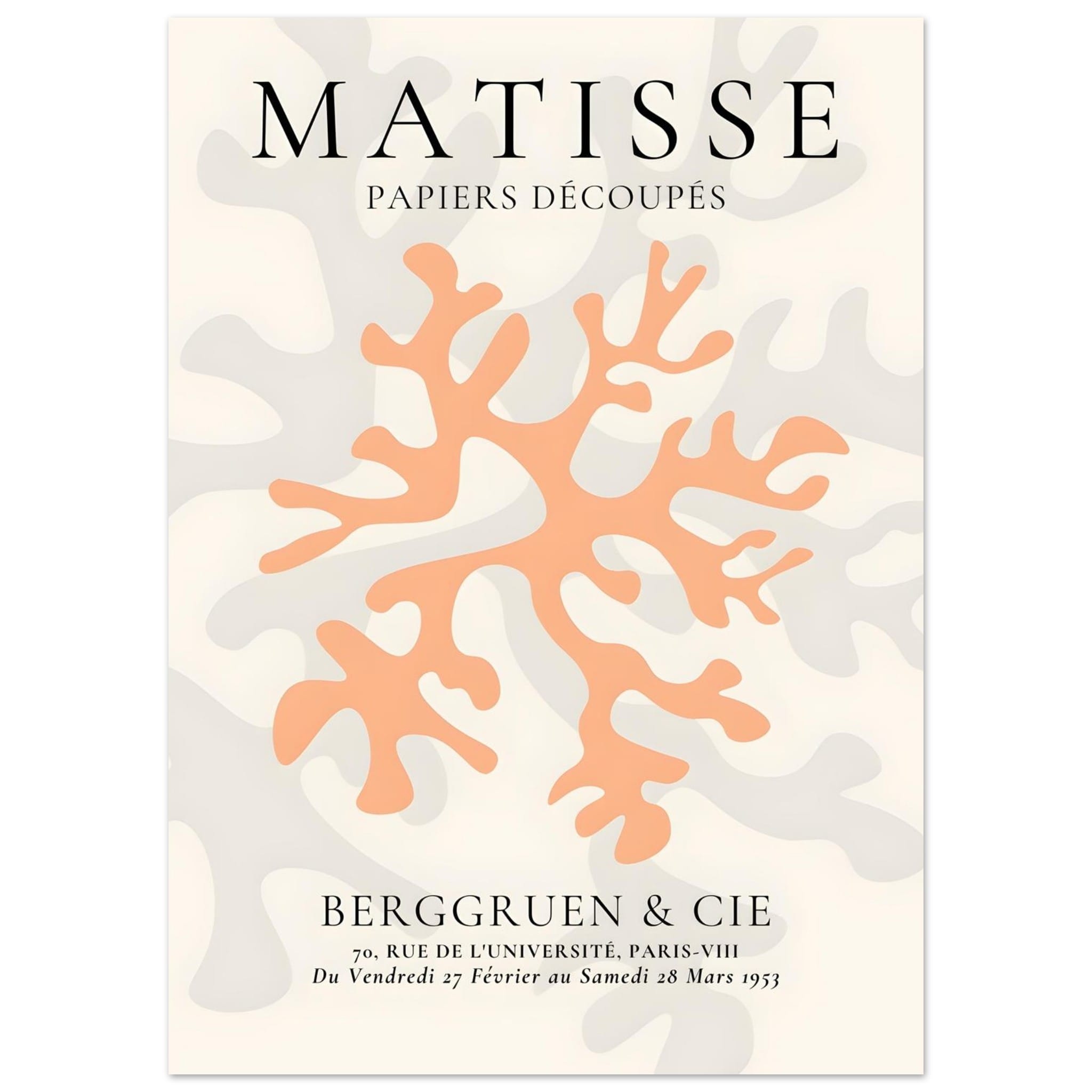 Artfulprints Poster Matisse – Orange coral  - 50x70 cm - Oranje