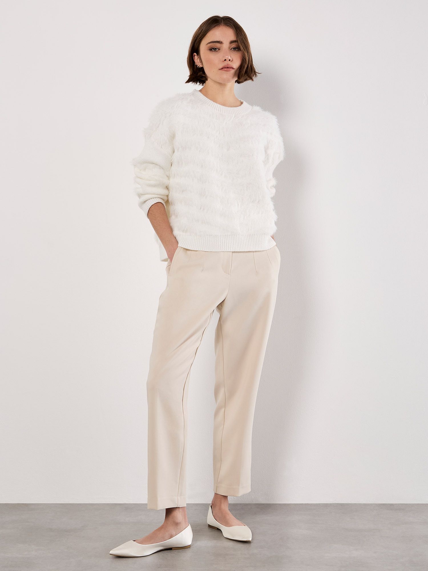 Apricot Fluffy Stripe Jumper