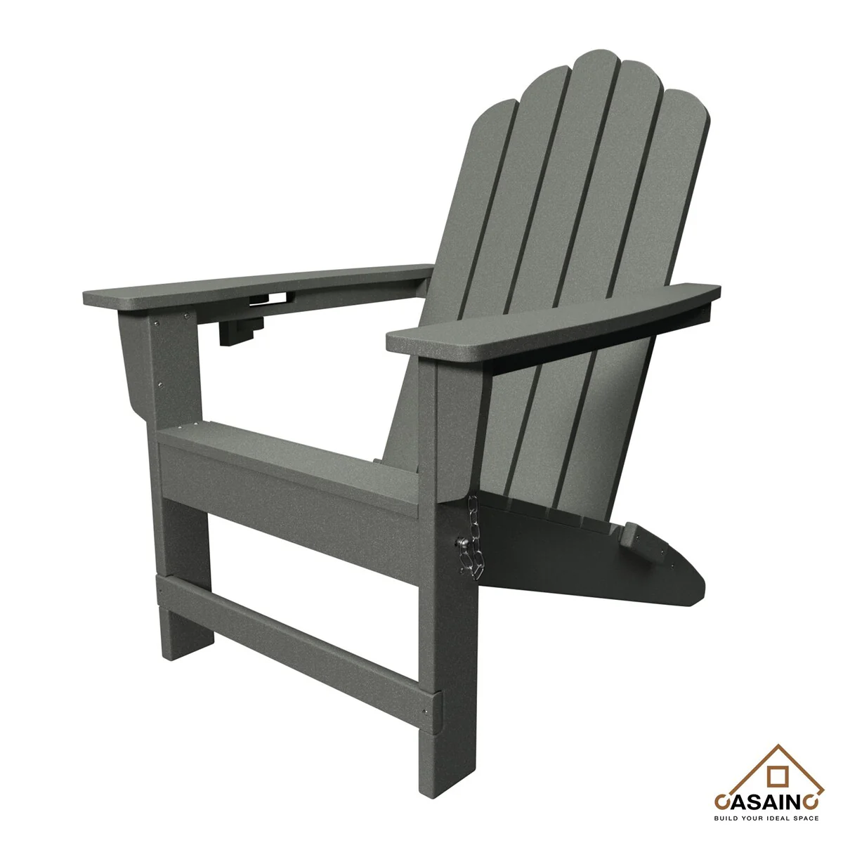 Outdoor Folding HDPE Adirondack Chair Weather Resistant Patio Chair with Cup Holder