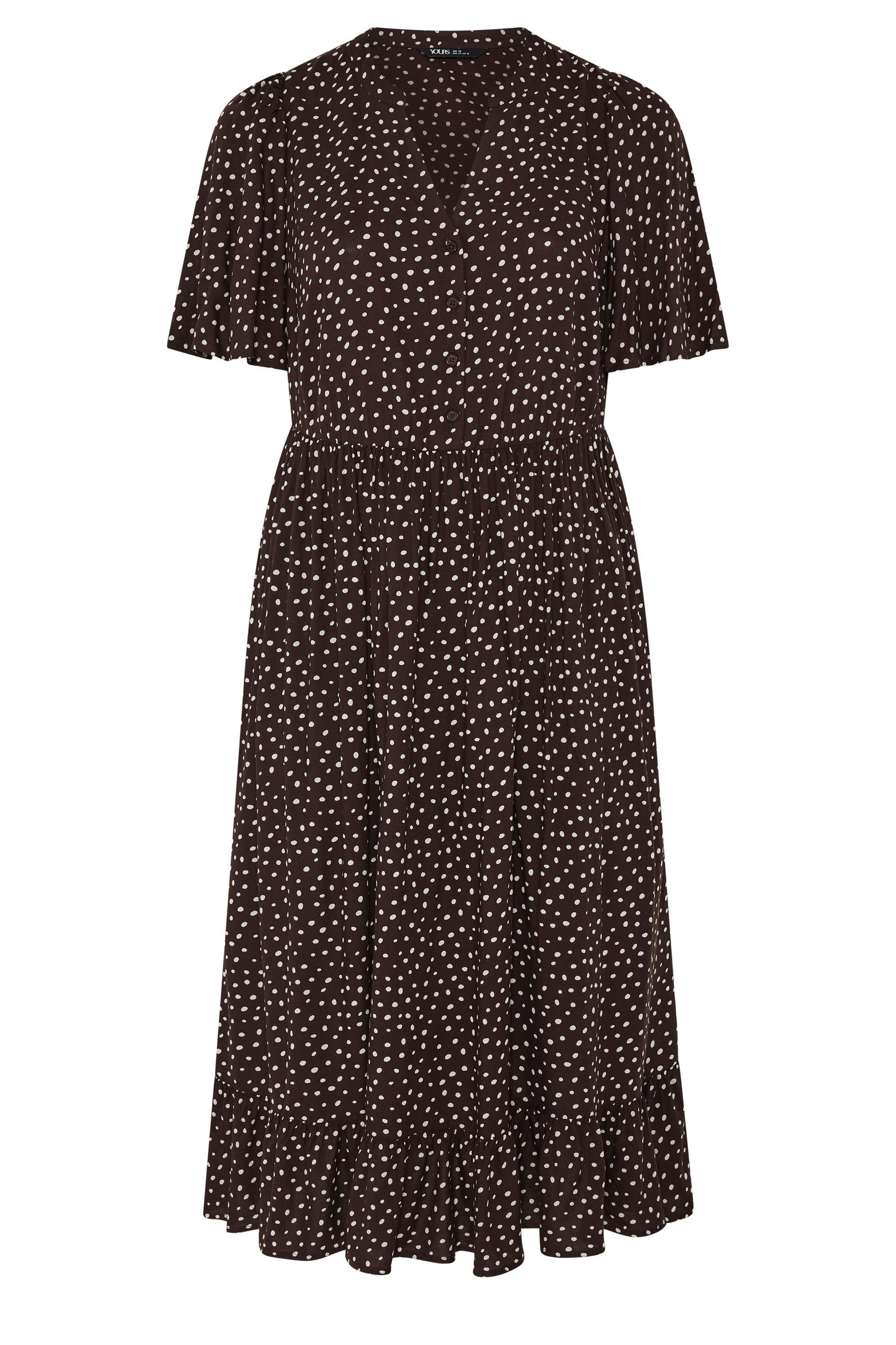 Yours Spot Print Notch Neck Maxi Dress