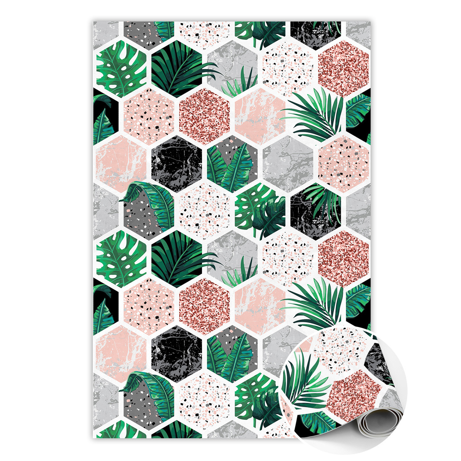 Dywan winylowy Tropikalne hexagony 60 x 90 cm