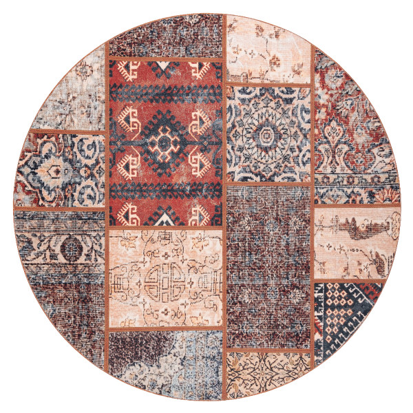Dywan ANTIKA ancient rust, nowoczesny patchwork, grecki do koło 200 cm