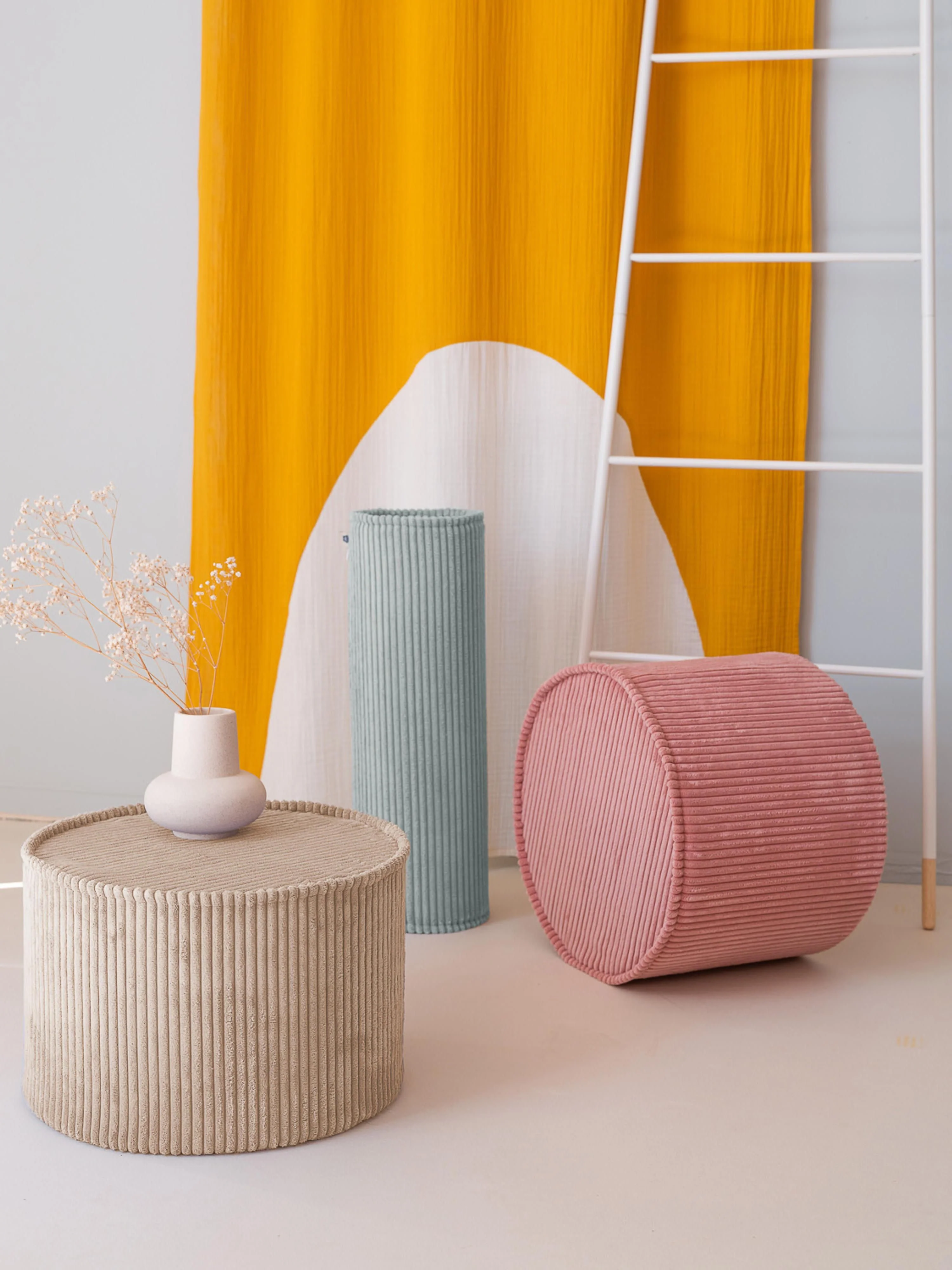 Kinder-Pouf Sugar aus Cord, Ø 40 cm