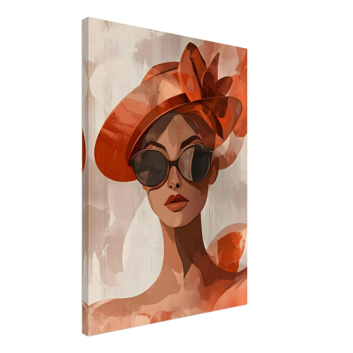 Artfulprints Canvas Timeless fashion portrait canvas - 50x70 cm - beige