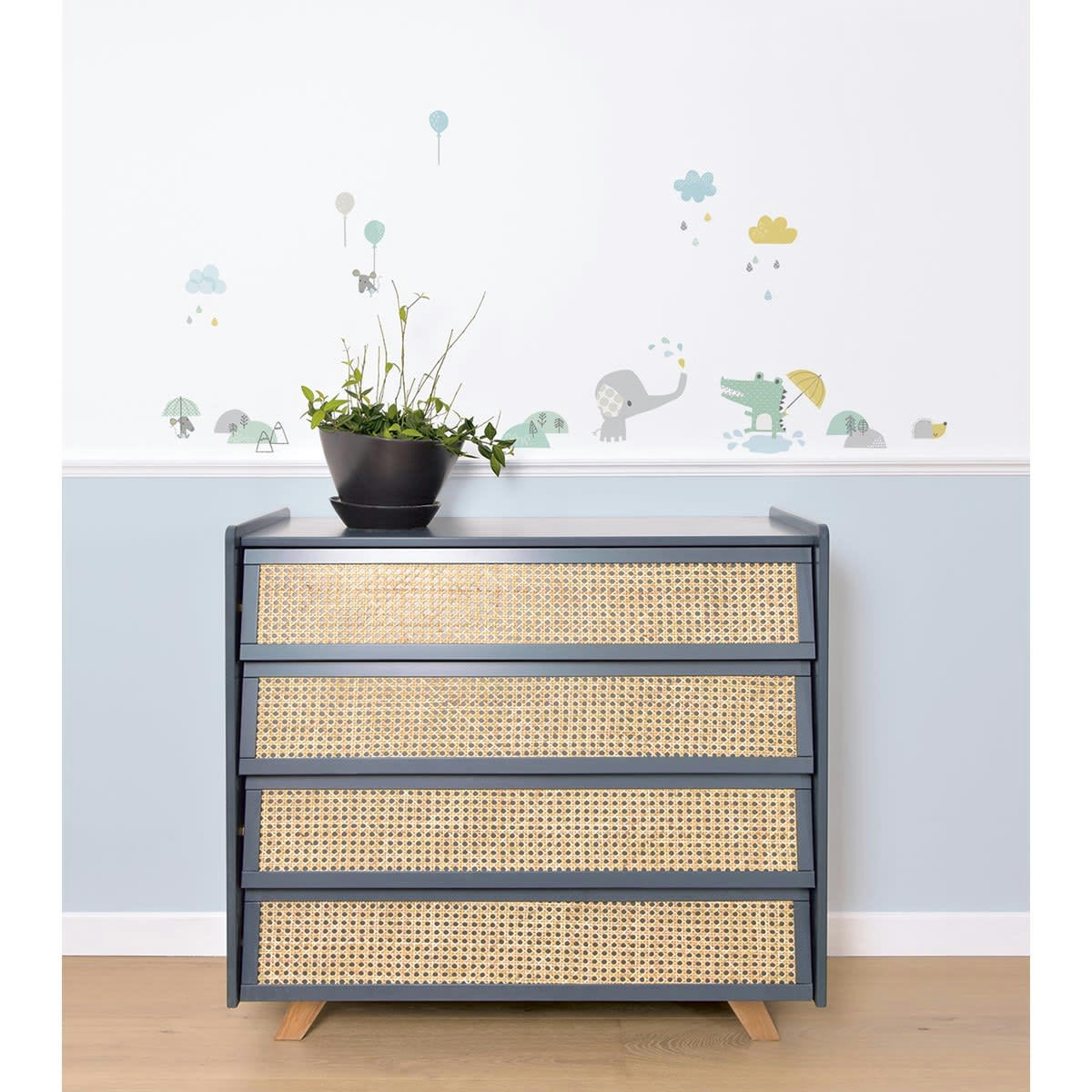 UNDER THE RAIN - Stickers crocodile et éléphant en Vinyle mat Multicolore