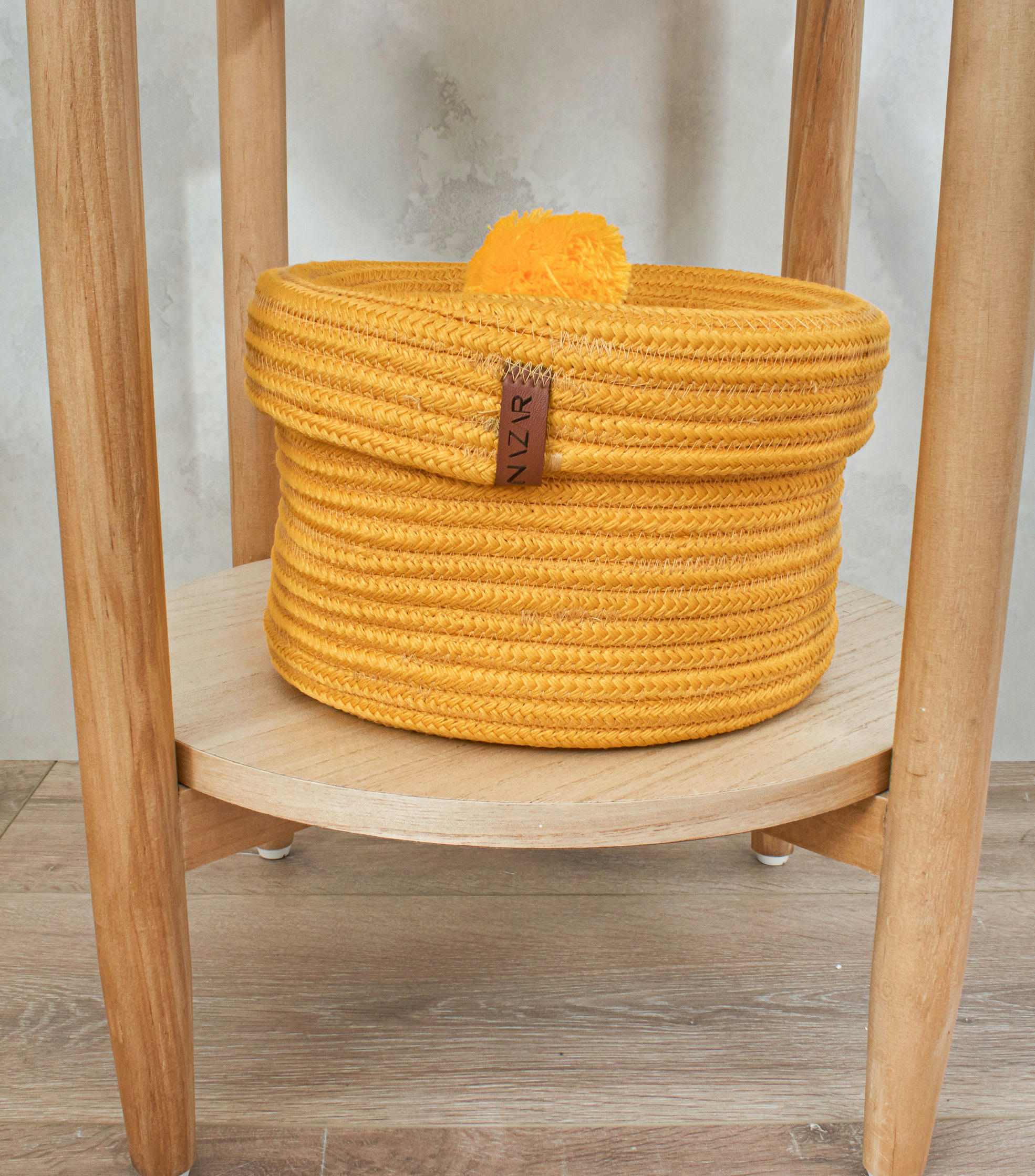 CALI - Panier enfant uni fait main jaune - 20x15