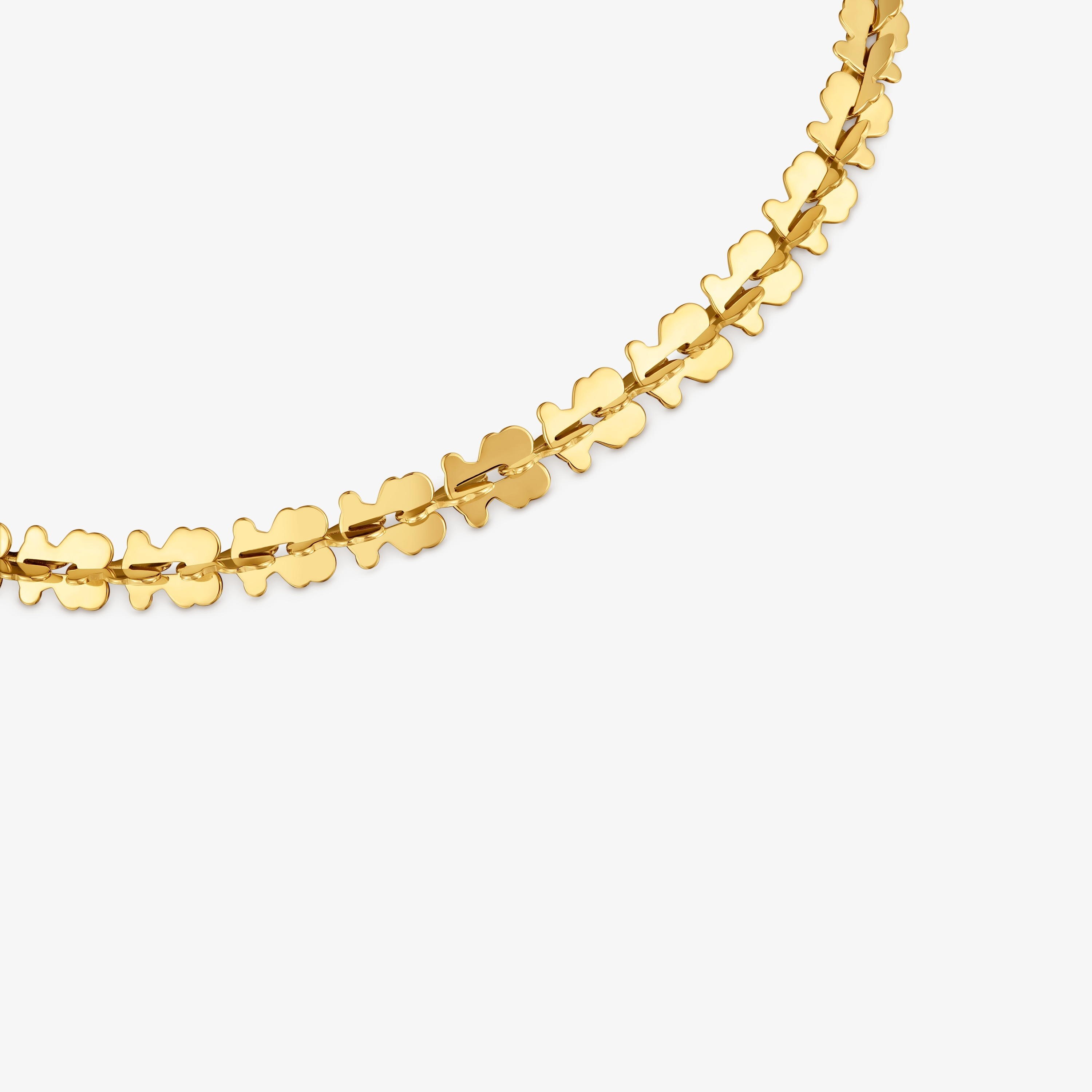 Collar corto de acero en color dorado con motivos oso Carrusel