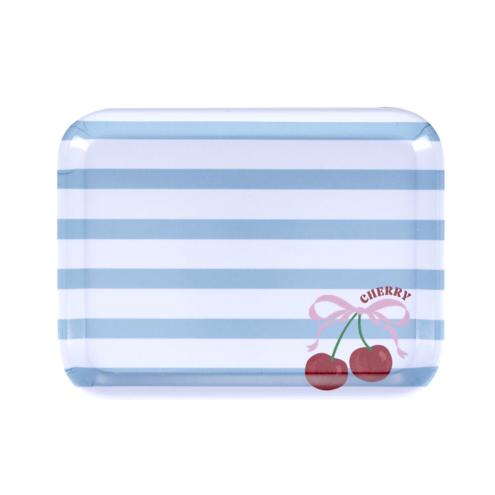 Plateau en mélaminé avec motif cerise 29x22xH1,5cm